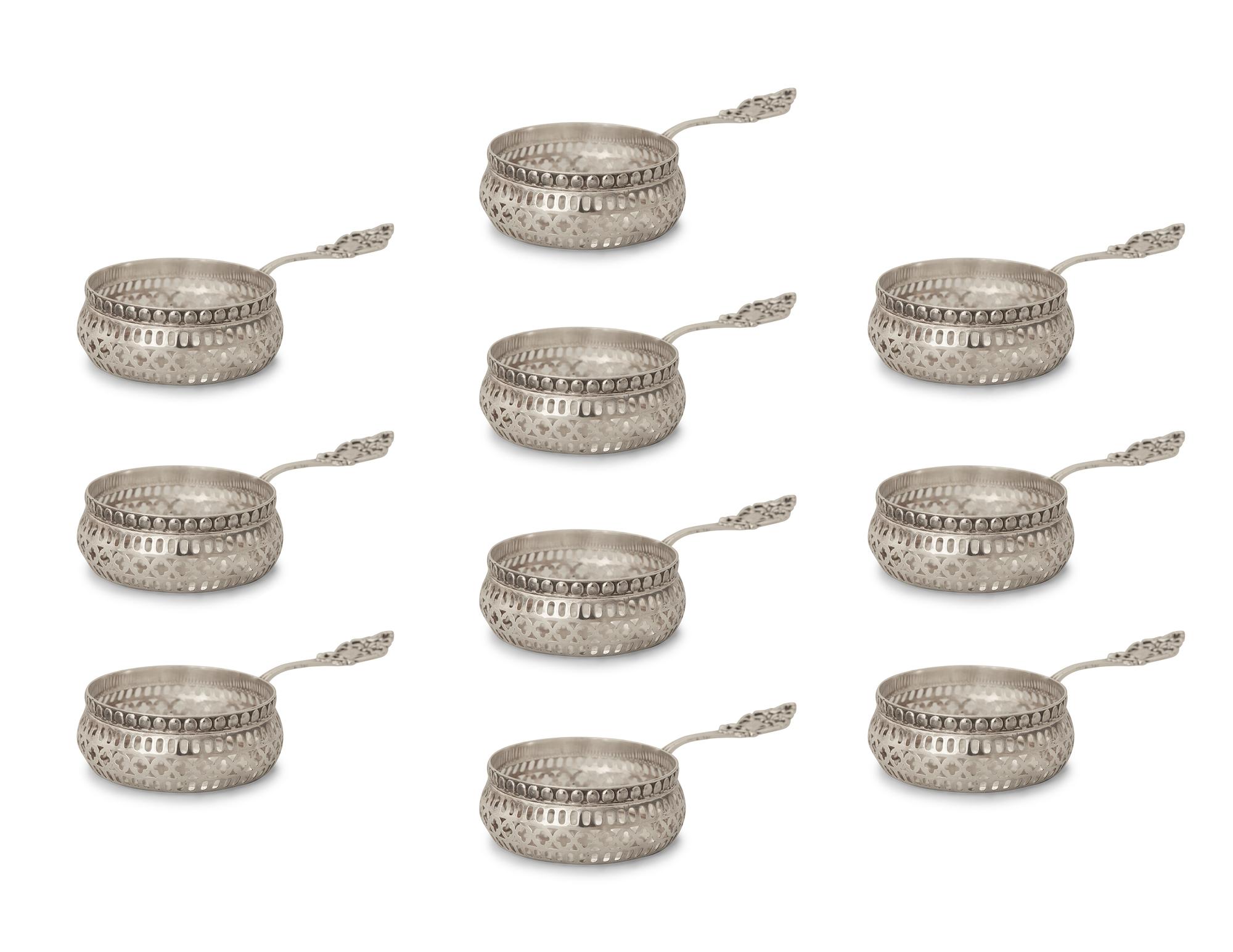 A Set of Ten American Silver Ramekin Holders