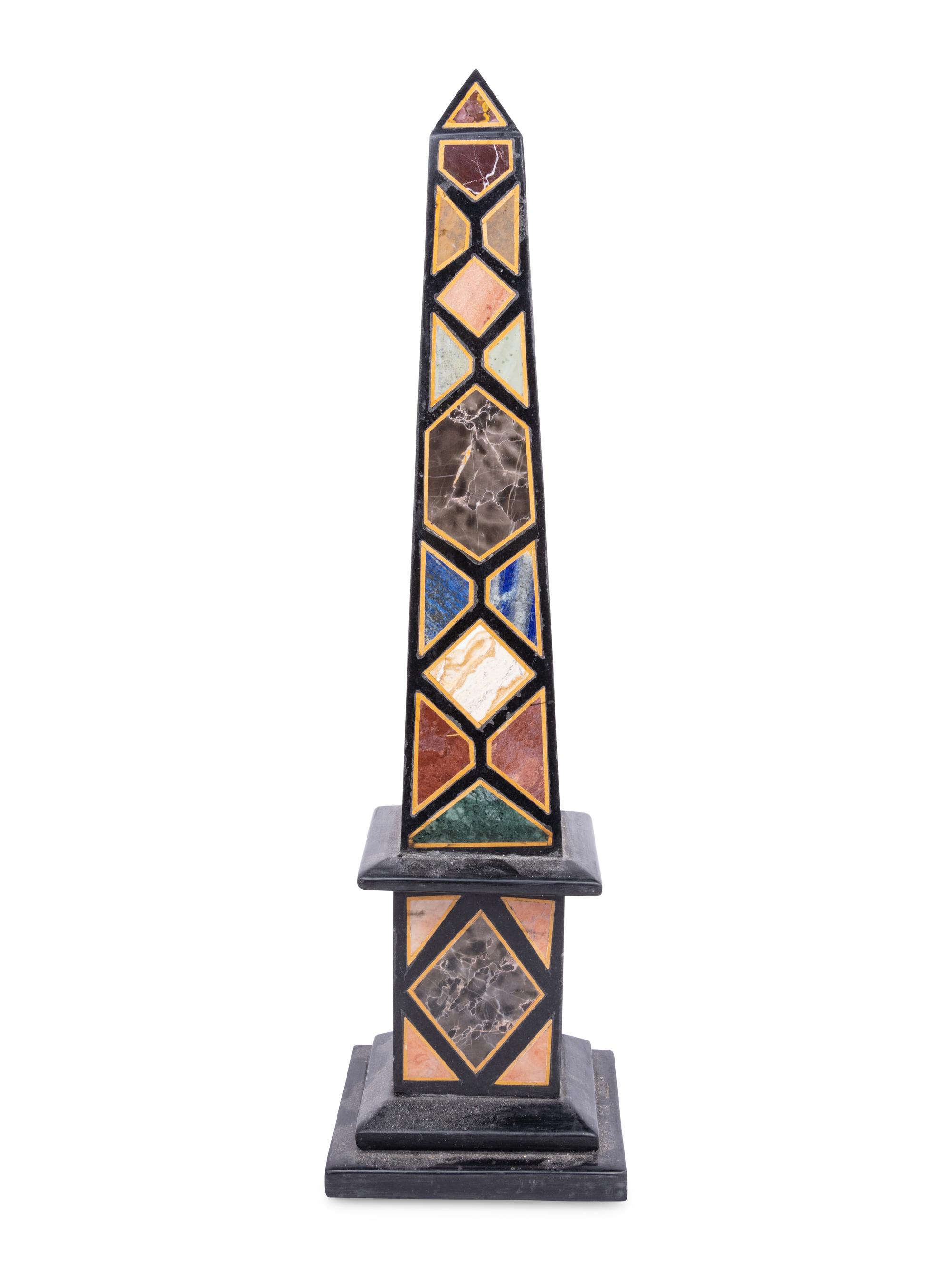 A Grand Tour Specimen Marble Obelisk
