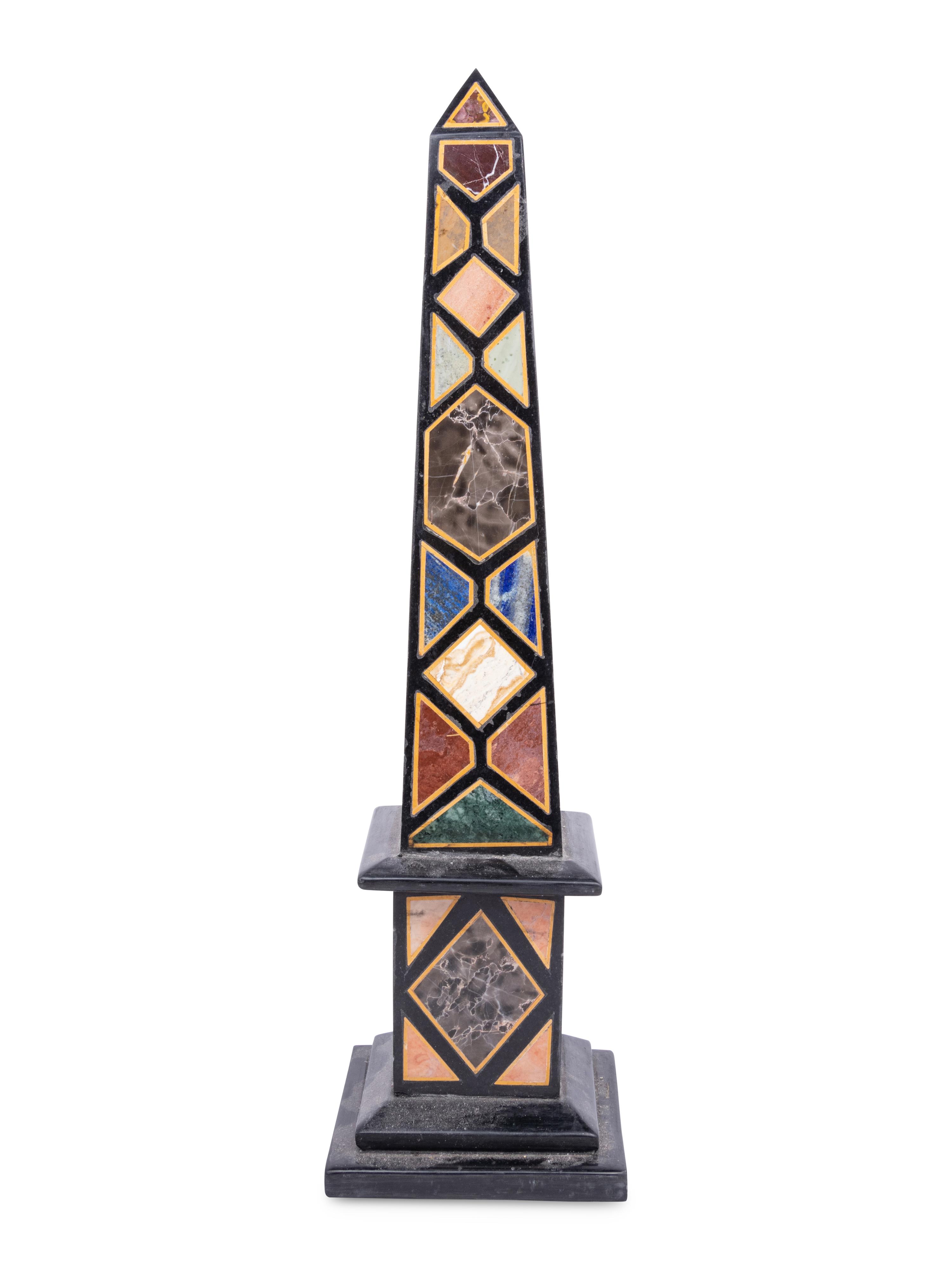 A Grand Tour Specimen Marble Obelisk