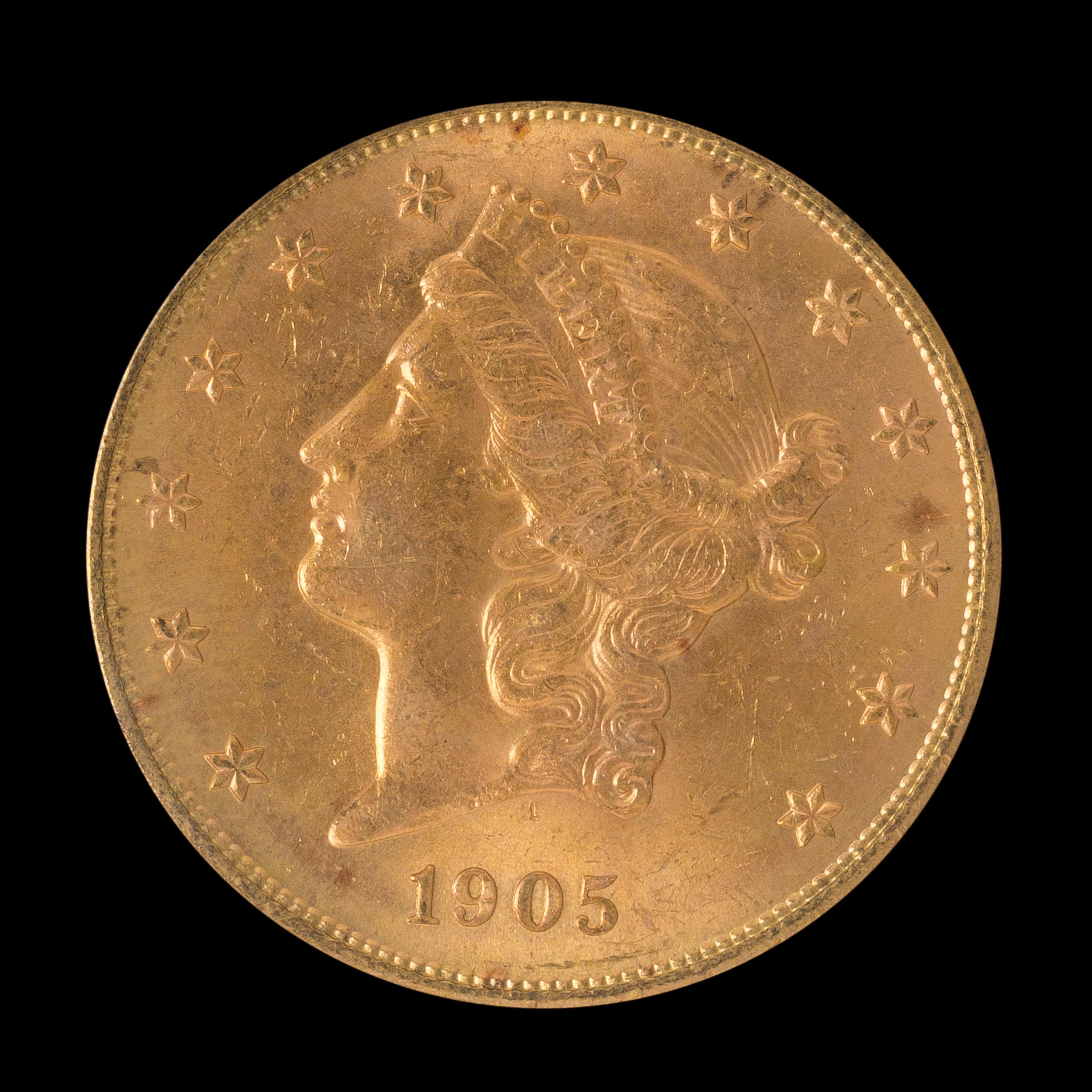 A United States 1905-S Liberty Head $20 Gold Coin