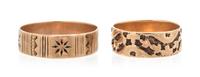 A Collection of Vintage Rose Gold Bands, 3.20 dwts.