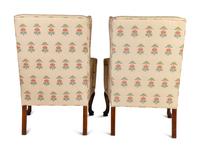 A Pair of George II Style Mahogany Wingback Chairs