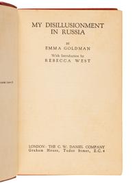 GOLDMAN, Emma (1869-1940). My Disillusionment in Russia . London: The C. W. Daniel Company, [1925].
