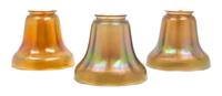 Three Nuart Glass Shades Height 4 1/2 inches.