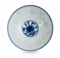 A Small Blue and White Porcelain Tea Bowl Diameter 4 1/8 inches. — YONGZHENG PERIOD (1723-1735)