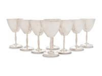 A Set of Eight Mexican Silver Cordial Stems