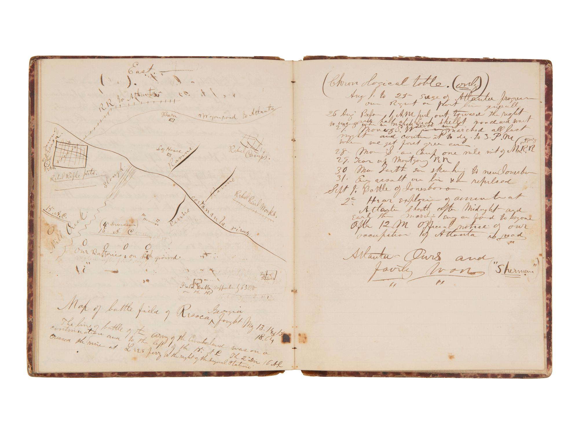 JACKSON, Col. Oscar L. (1840-1920). Five journals, incl. descriptions of Oscar L. Jackson's political activism during the 1860 campaign and his service with 63rd OVI, with campaign broadside noting Jackson as a speaker.