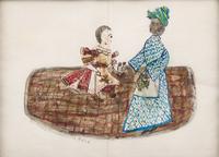 American School, 19th Century — Two Works: Nurse and Child , 1862