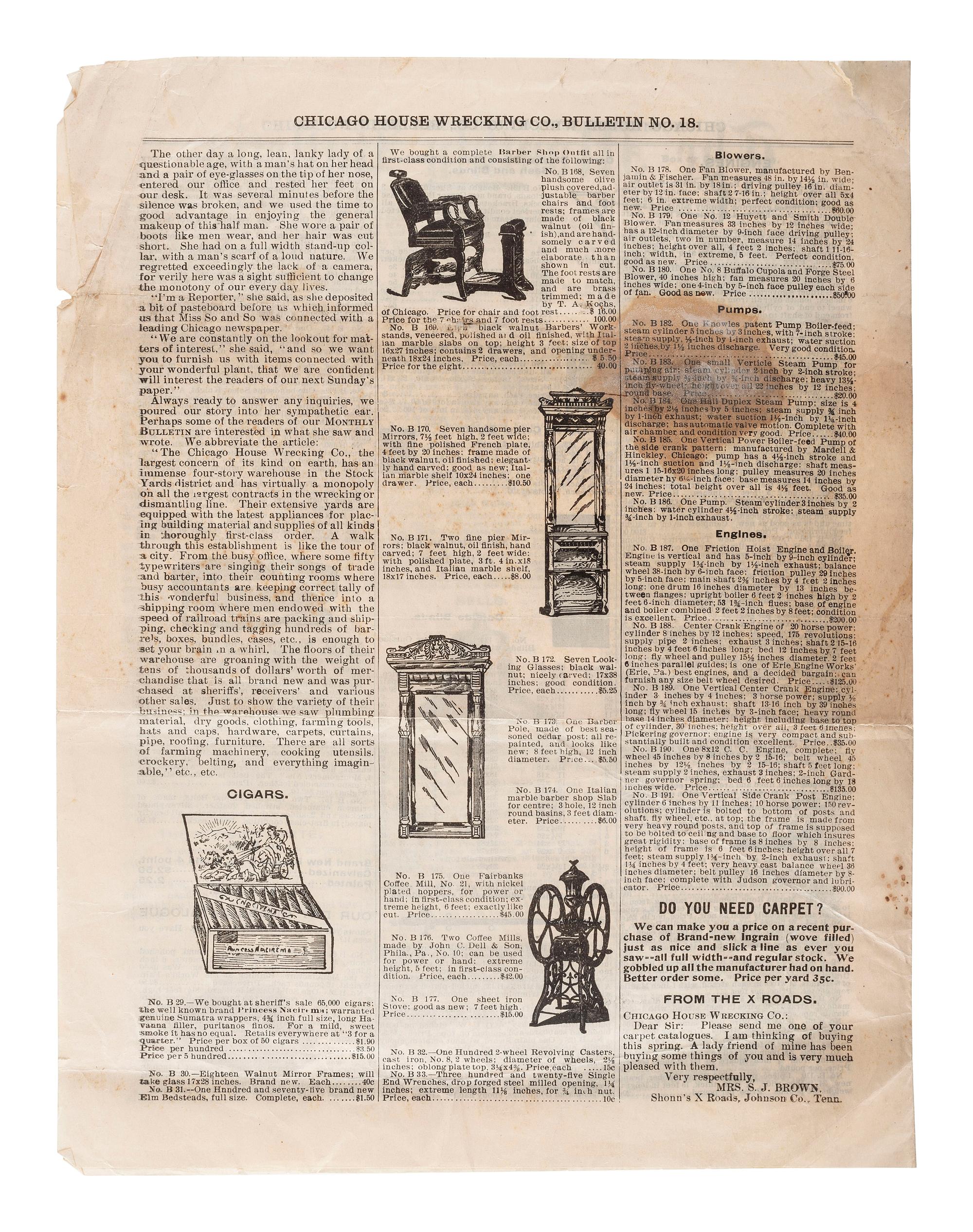[WORLD'S FAIR]. Ephemera related to the World's Columbian Exposition highlighted by a Bird's-Eye View of the World's Columbian Exposition, Chicago, 1893 , featuring the world's first Ferris Wheel.