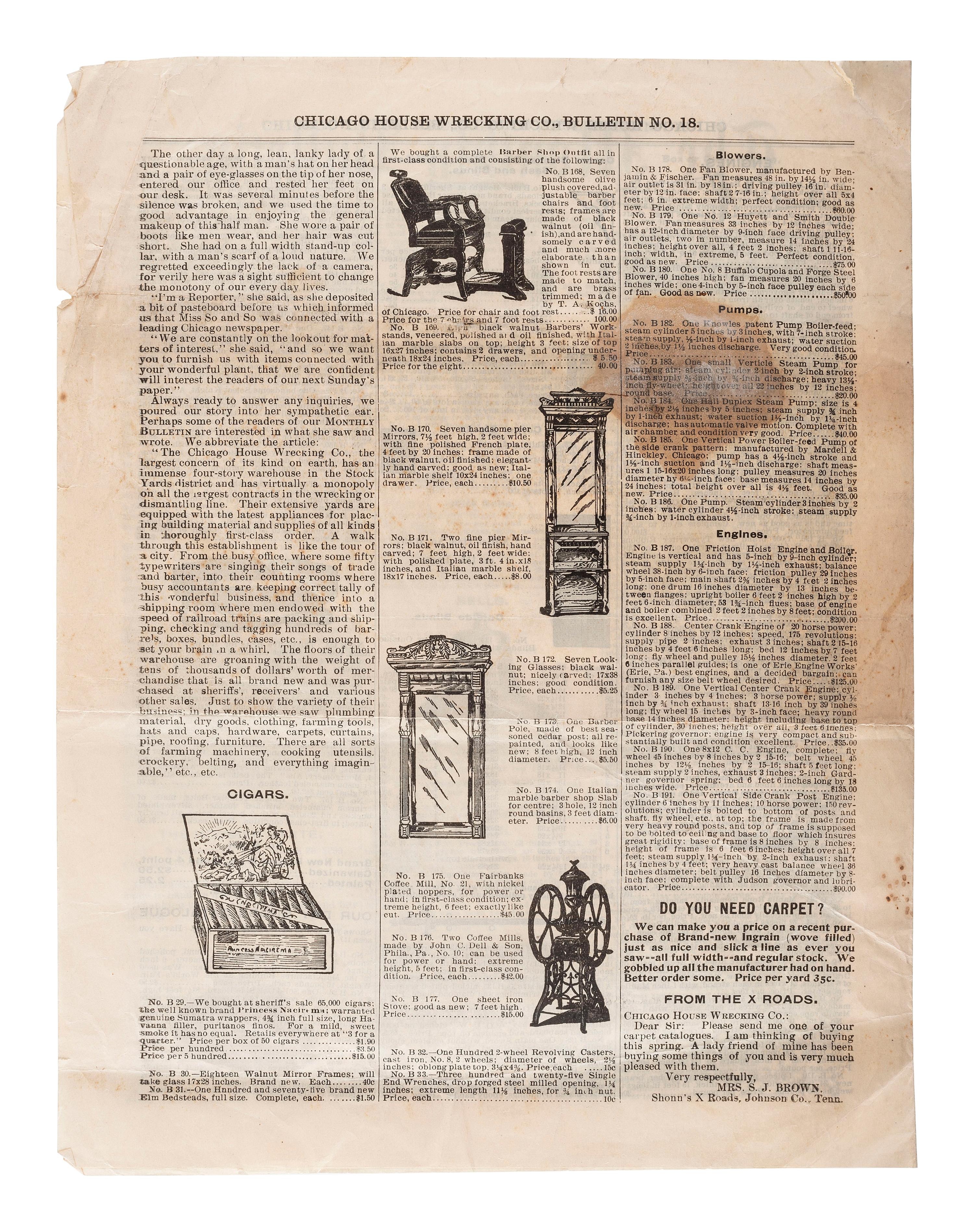 [WORLD'S FAIR]. Ephemera related to the World's Columbian Exposition highlighted by a Bird's-Eye View of the World's Columbian Exposition, Chicago, 1893 , featuring the world's first Ferris Wheel.