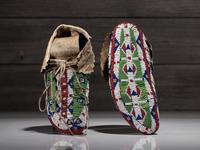 Sioux Fully Beaded Hide Moccasins