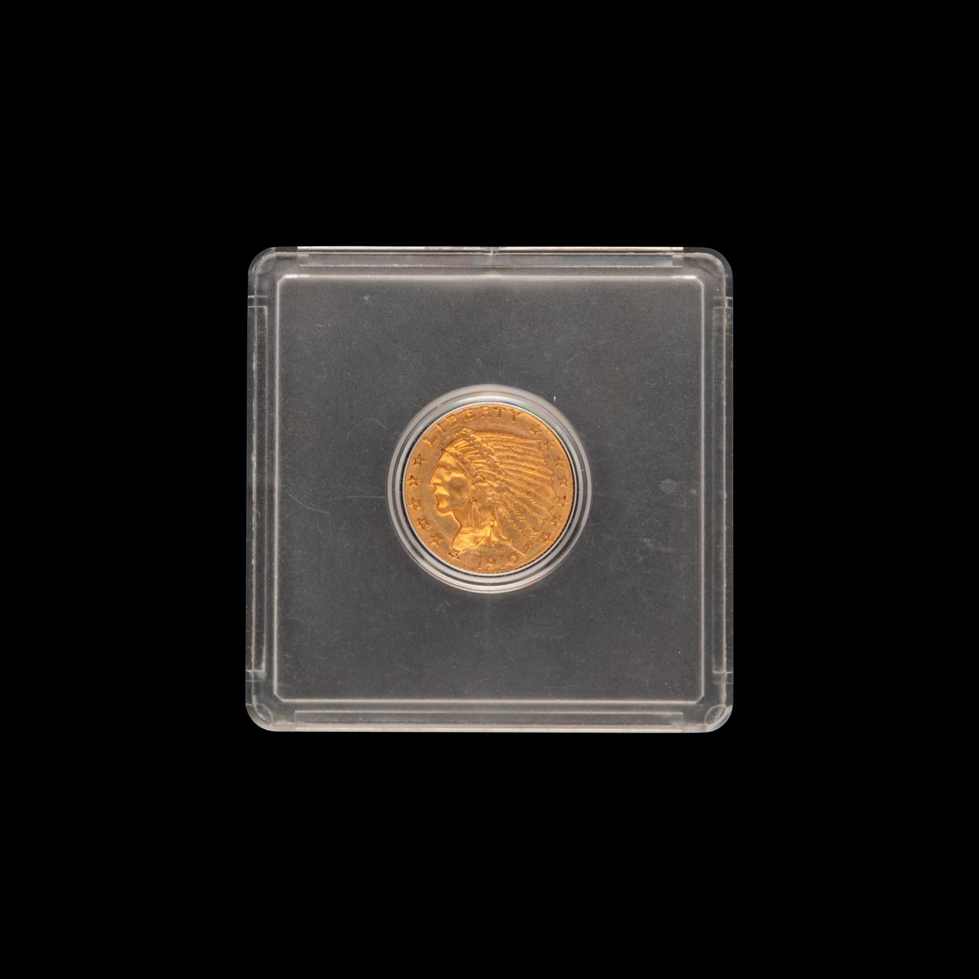 A 1910 Indian Head $2.50 Gold Coin