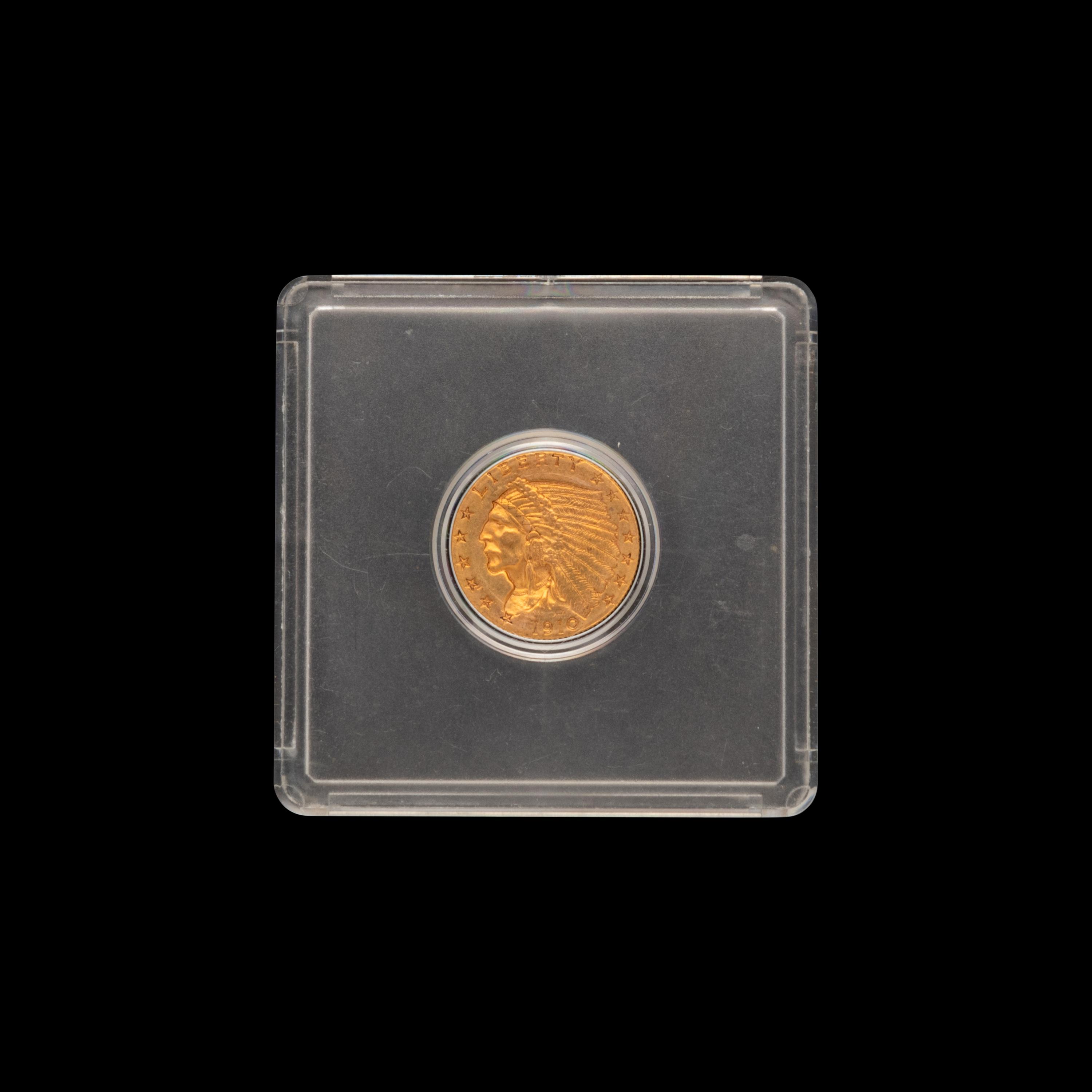 A 1910 Indian Head $2.50 Gold Coin