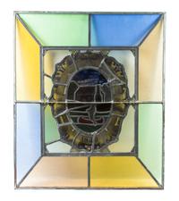 An American Stained Glass Window, Height 36 x width 30 1/2 inches.