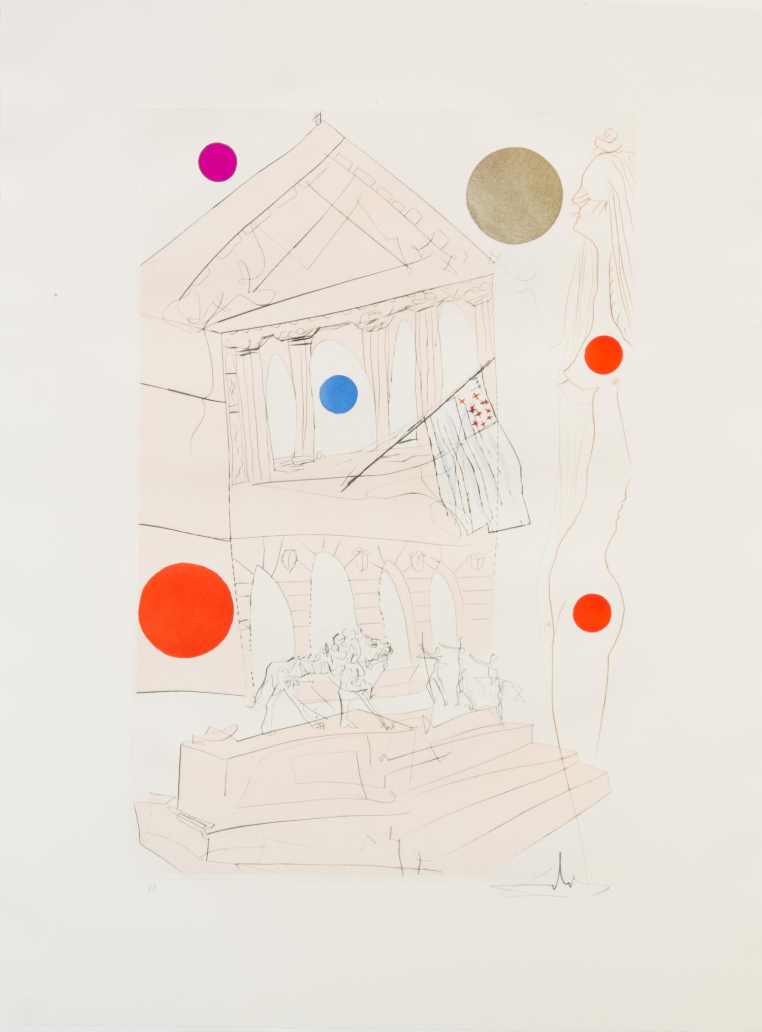 Salvador Dali, (Spanish, 1904-1989), Visions of Chicago (suite of four)