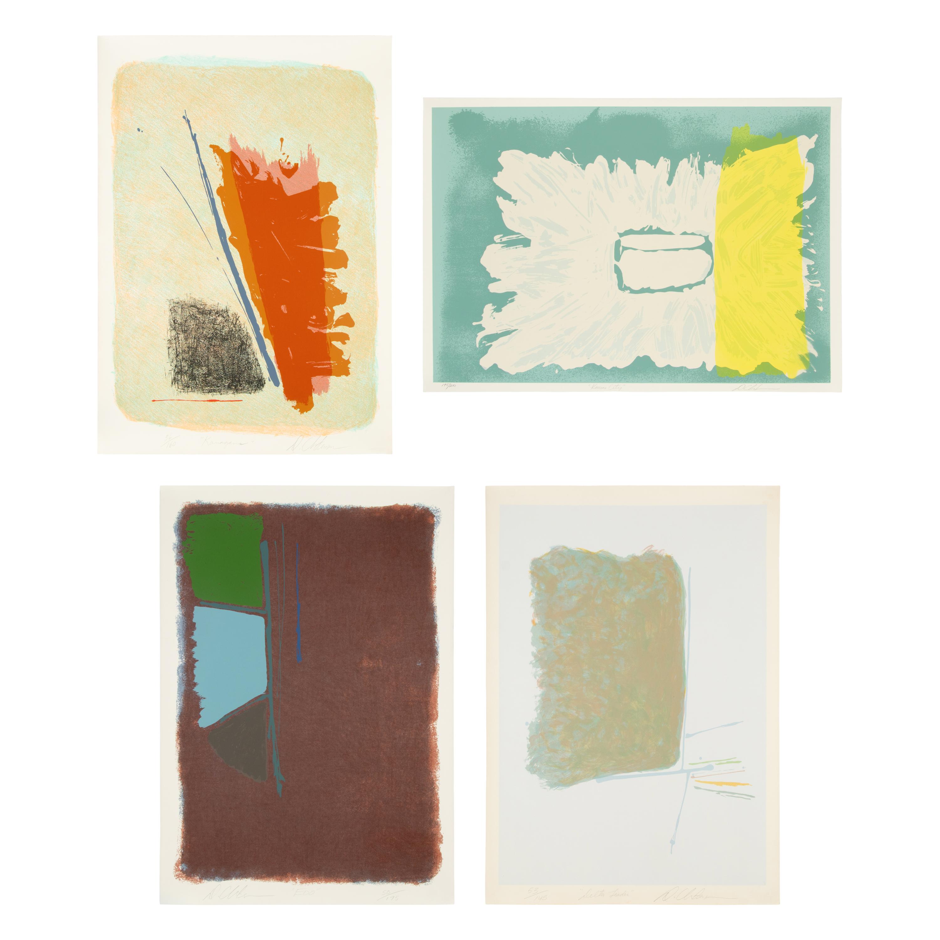 Dan Christensen (American, 1942-2007) — Delta Leader, Edo, Kanagana, and Kansas City (four works)