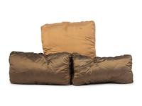 A Set of Three Velvet Upholstered Pillows with Tassels