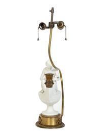 A Gilt Metal Mounted Parian Ware Table Lamp