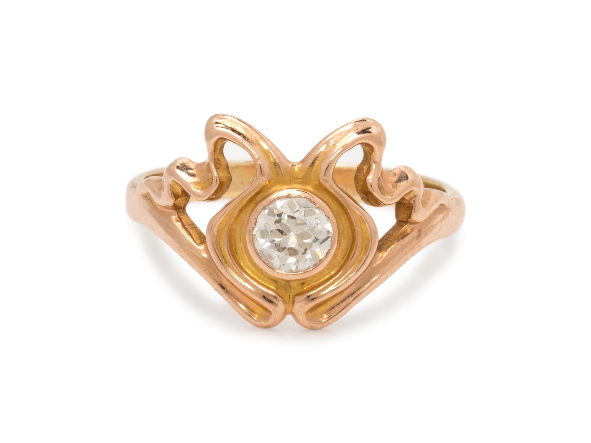 ART NOUVEAU, DIAMOND RING