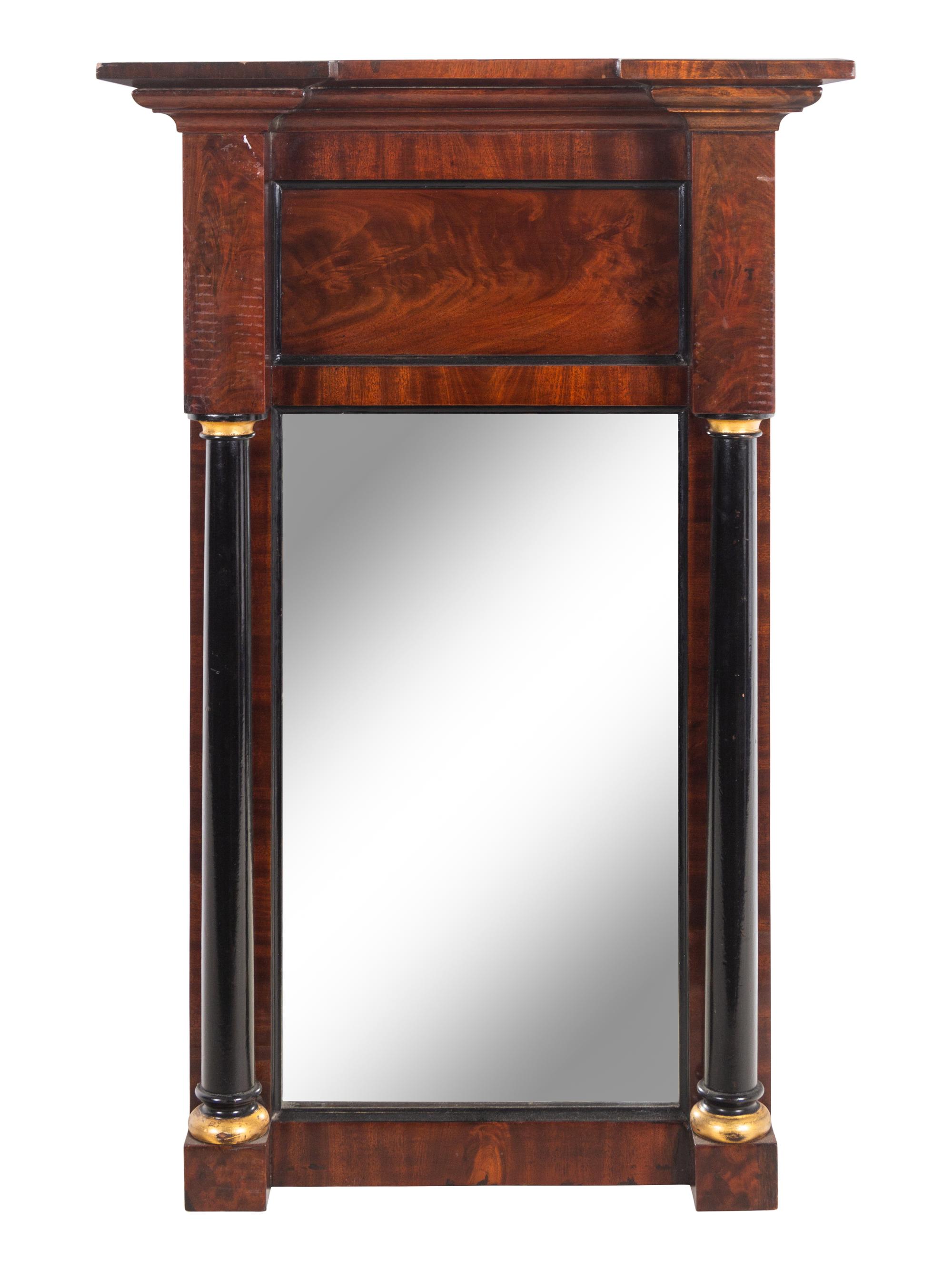 An Italian Neoclassical Part-Ebonized Mahogany Mirror