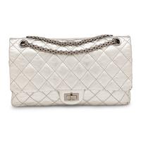 Chanel, Medium 2.55 Reissue Flap Bag in Metallic Silver Leather