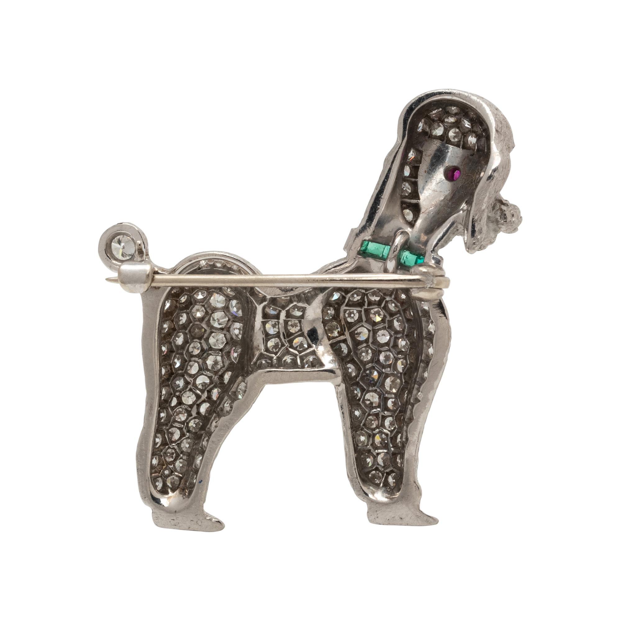 DIAMOND POODLE BROOCH
