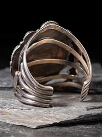 Zuni Silver, Turquoise, Mosaic Inlay Knifewing Cuff Bracelet