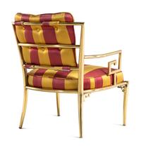 Set of Four Greek Revival Armchairs with Scalamandré Silk Satin Upholstery