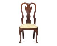 A Queen Anne Carved Walnut Compass-Seat Side Chair, Philadelphia, PA, Circa 1750