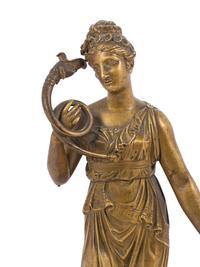 A Continental Gilt Bronze and Marble Figure of a Lady