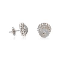 VAN CLEEF & ARPELS, DIAMOND AND WHITE GOLD 'PERLÉE' STUD EARRINGS