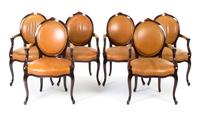 A Set of Twelve Louis XV Style Mahogany Dining Chairs Height 39 inches. — 20TH CENTURY