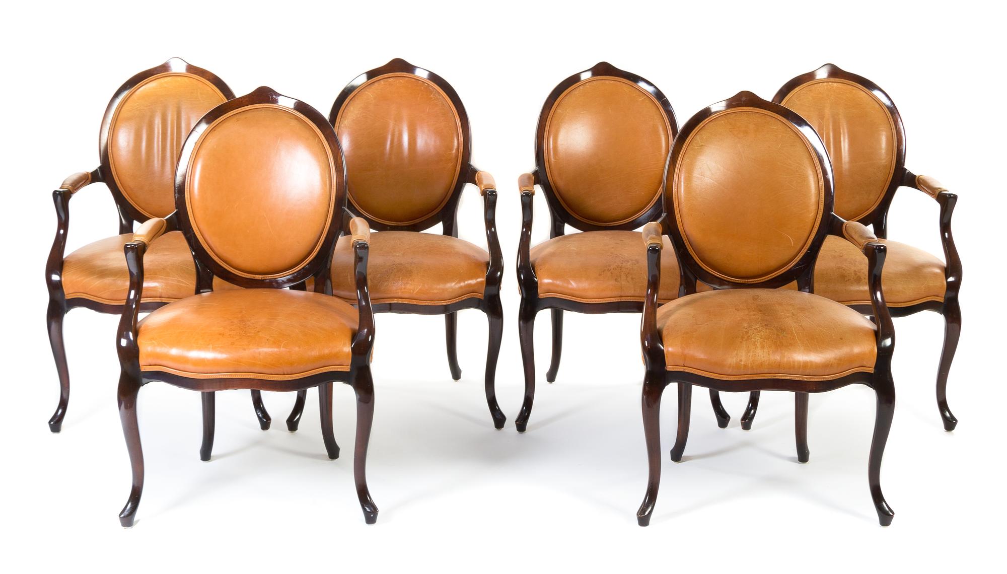 A Set of Twelve Louis XV Style Mahogany Dining Chairs Height 39 inches. — 20TH CENTURY