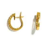 YELLOW GOLD AND DIAMOND HOOP EARRINGS WITH MOONSTONE AND MOTHER-OF-PEARL DETACHABLE DROPS