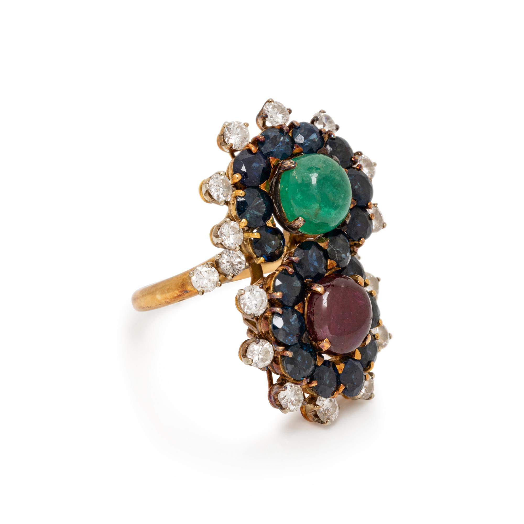 MULTIGEM AND DIAMOND RING