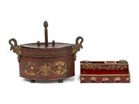 Two French Red Tole Articles
