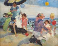Beach Balloons (A Day at the Beach) , c. 1920