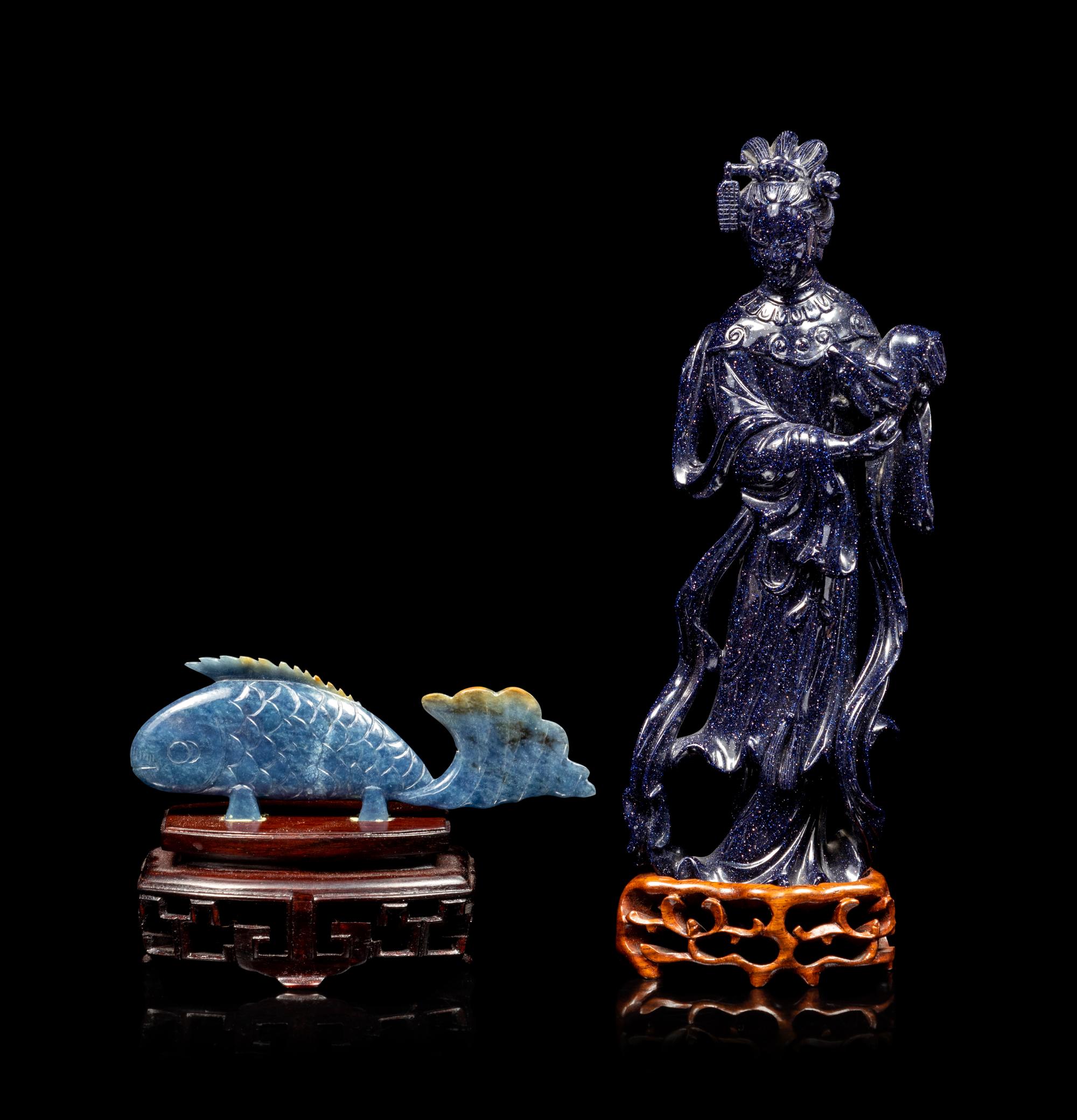 Two Chinese Carved Hardstone Figures