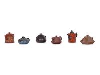 Six Chinese Yixing Zisha Teapots