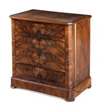 A Continental Figured Walnut Chest of Drawers