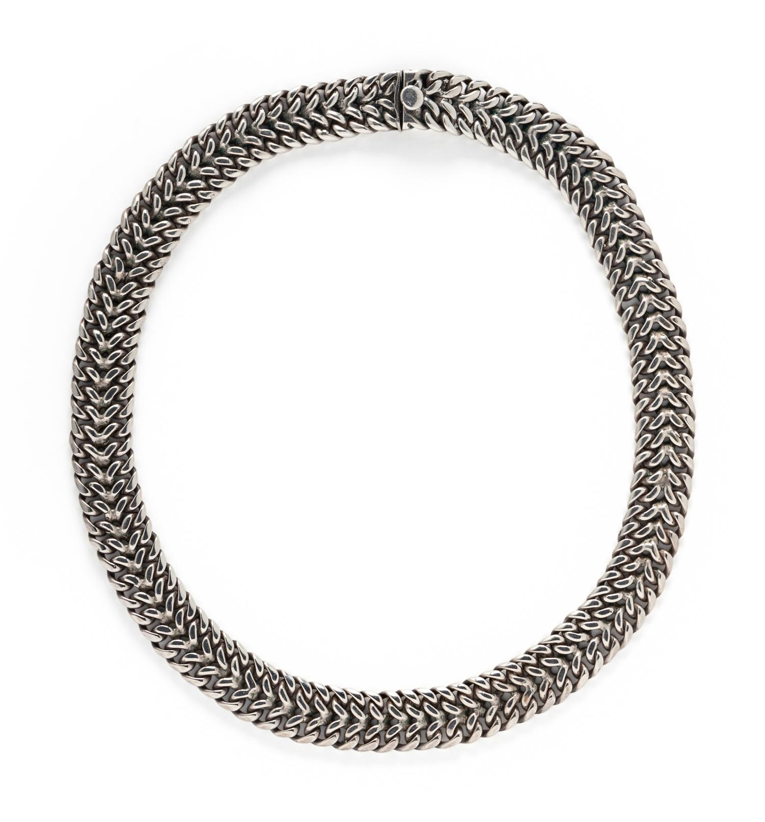MEXICAN, SILVER NECKLACE AND EARRINGS