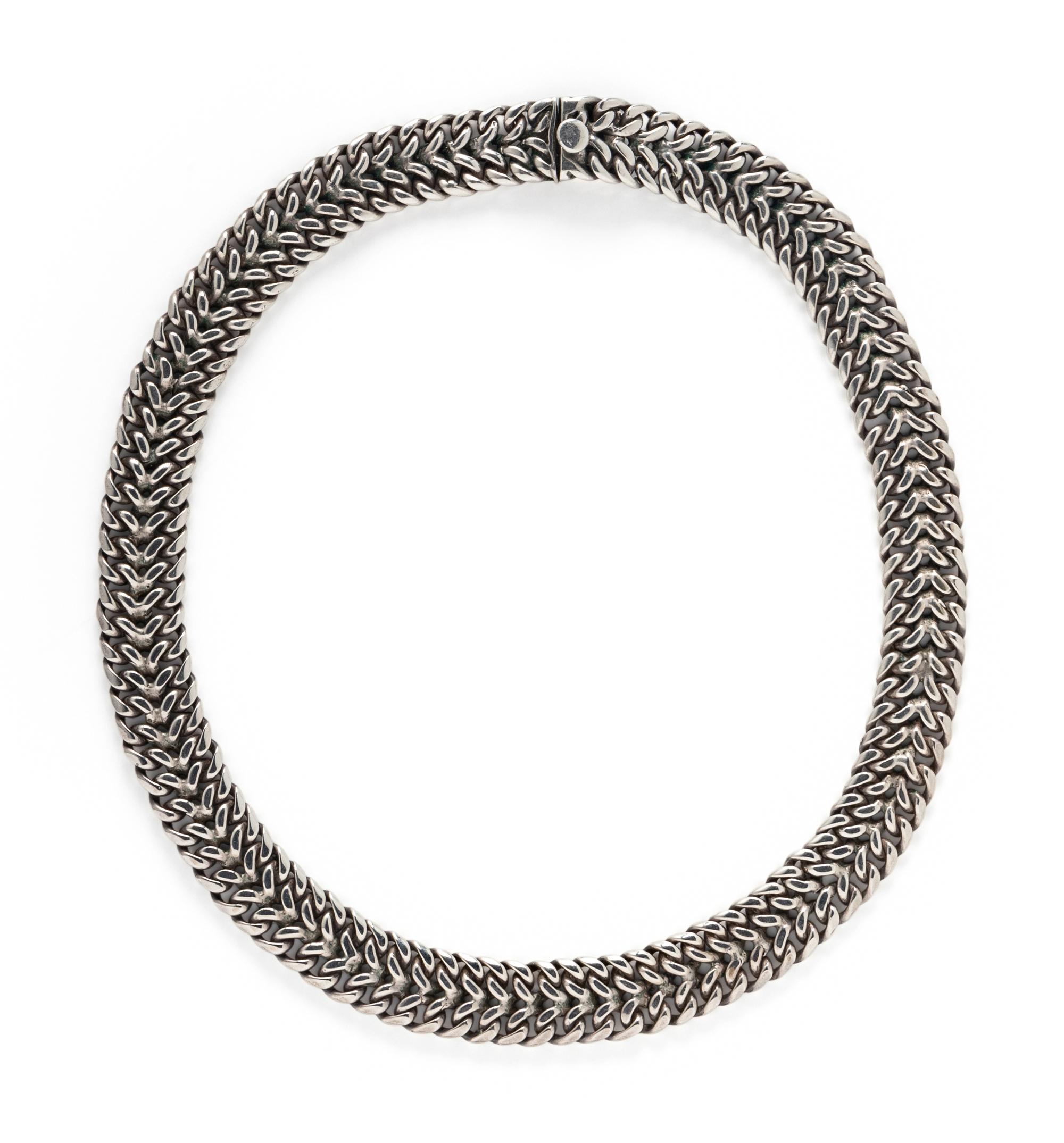 MEXICAN, SILVER NECKLACE AND EARRINGS