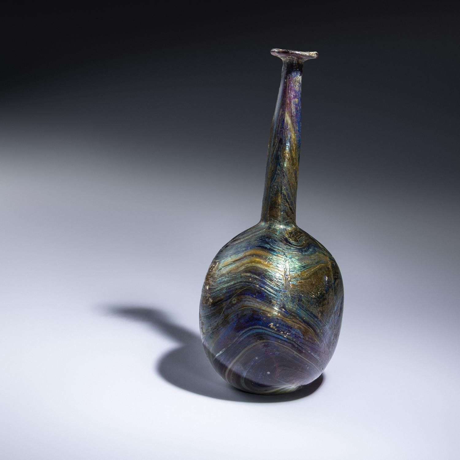 A Roman Marbled Glass Bottle