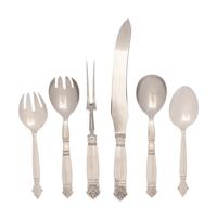 A Group of Six Georg Jensen Acanthus Silver Flatware Articles