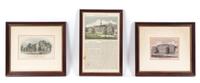 Six Framed American Prints Height of first 8 1/2 x width 12 1/4 inches.