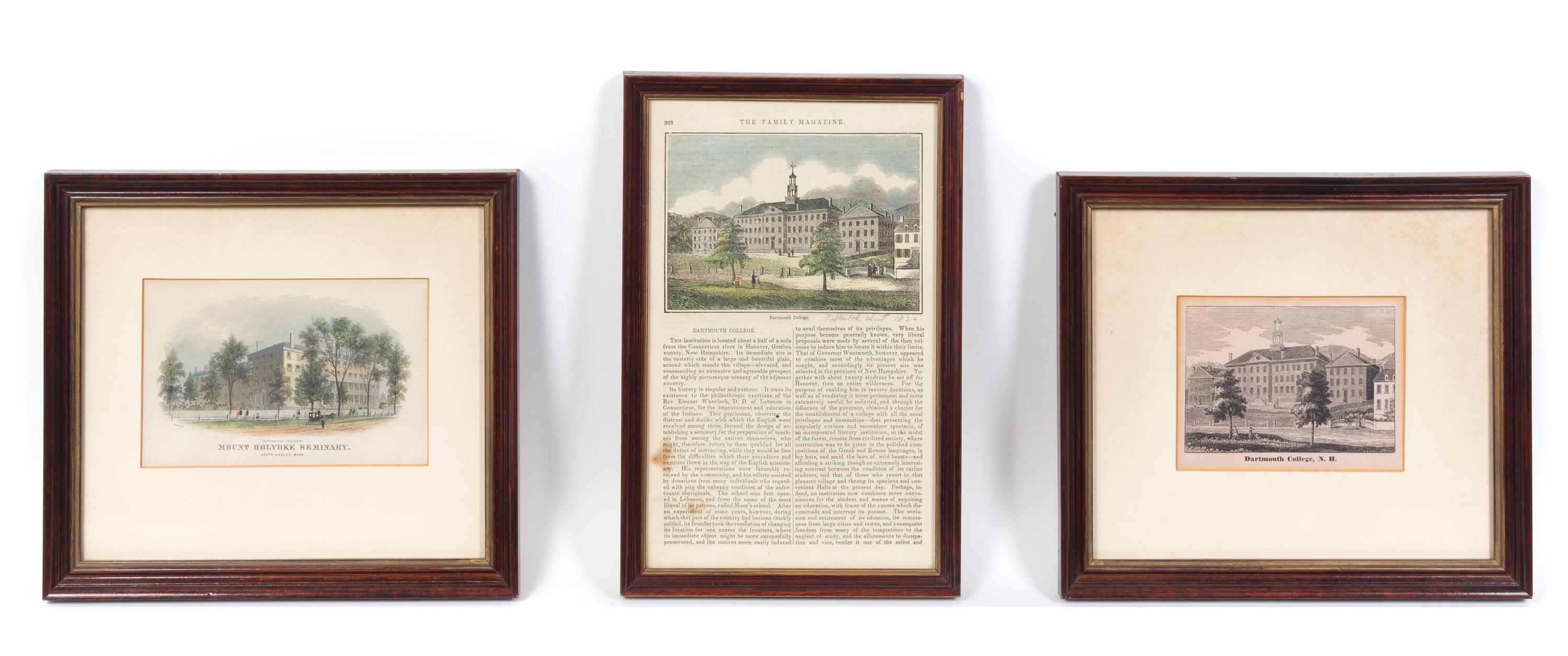 Six Framed American Prints Height of first 8 1/2 x width 12 1/4 inches.
