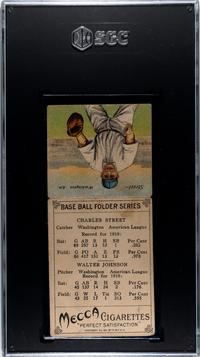 A 1911 Mecca Cigarettes T201 Walter Johnson / Street Double Folder Baseball Card (SGC 1)