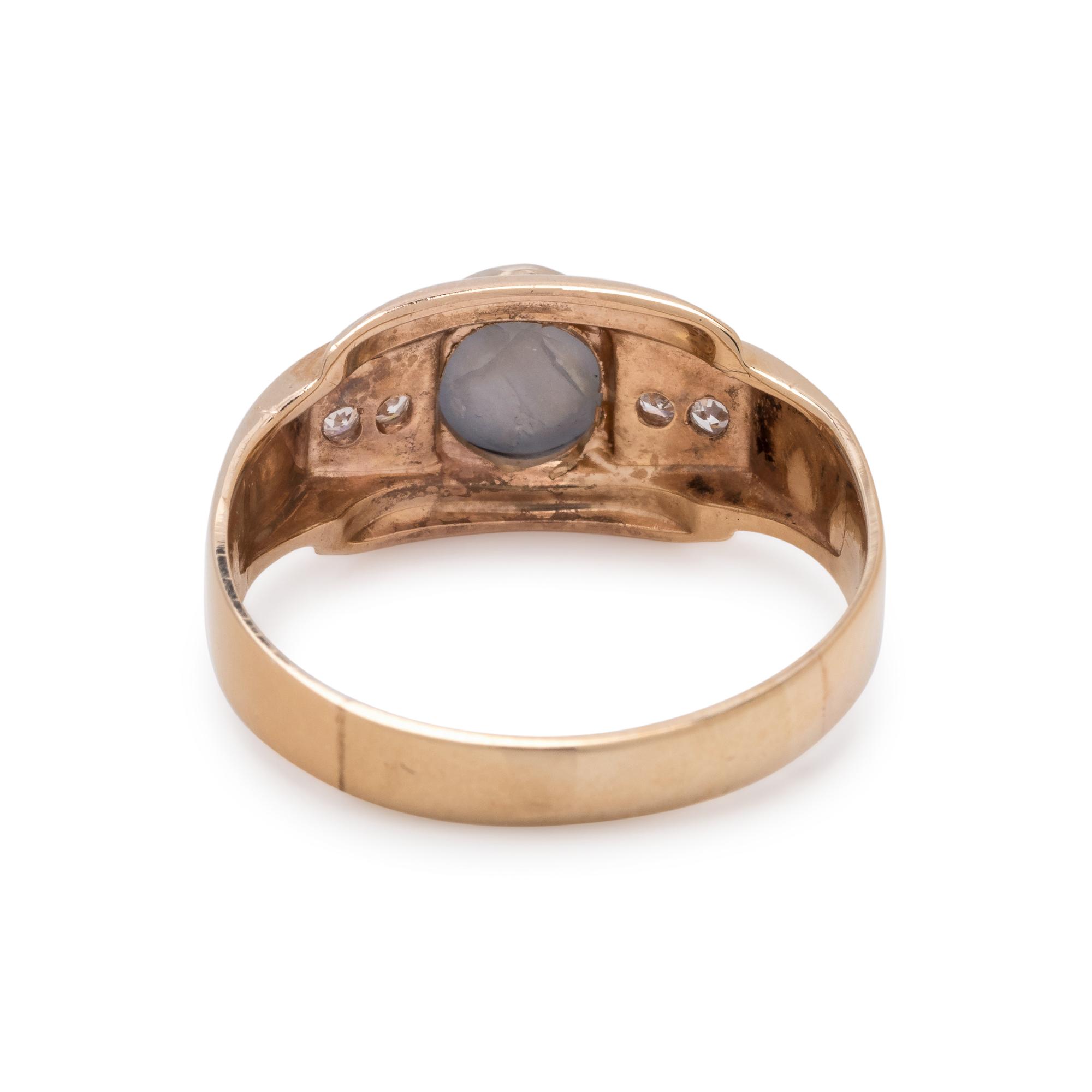 STAR SAPPHIRE AND DIAMOND RING