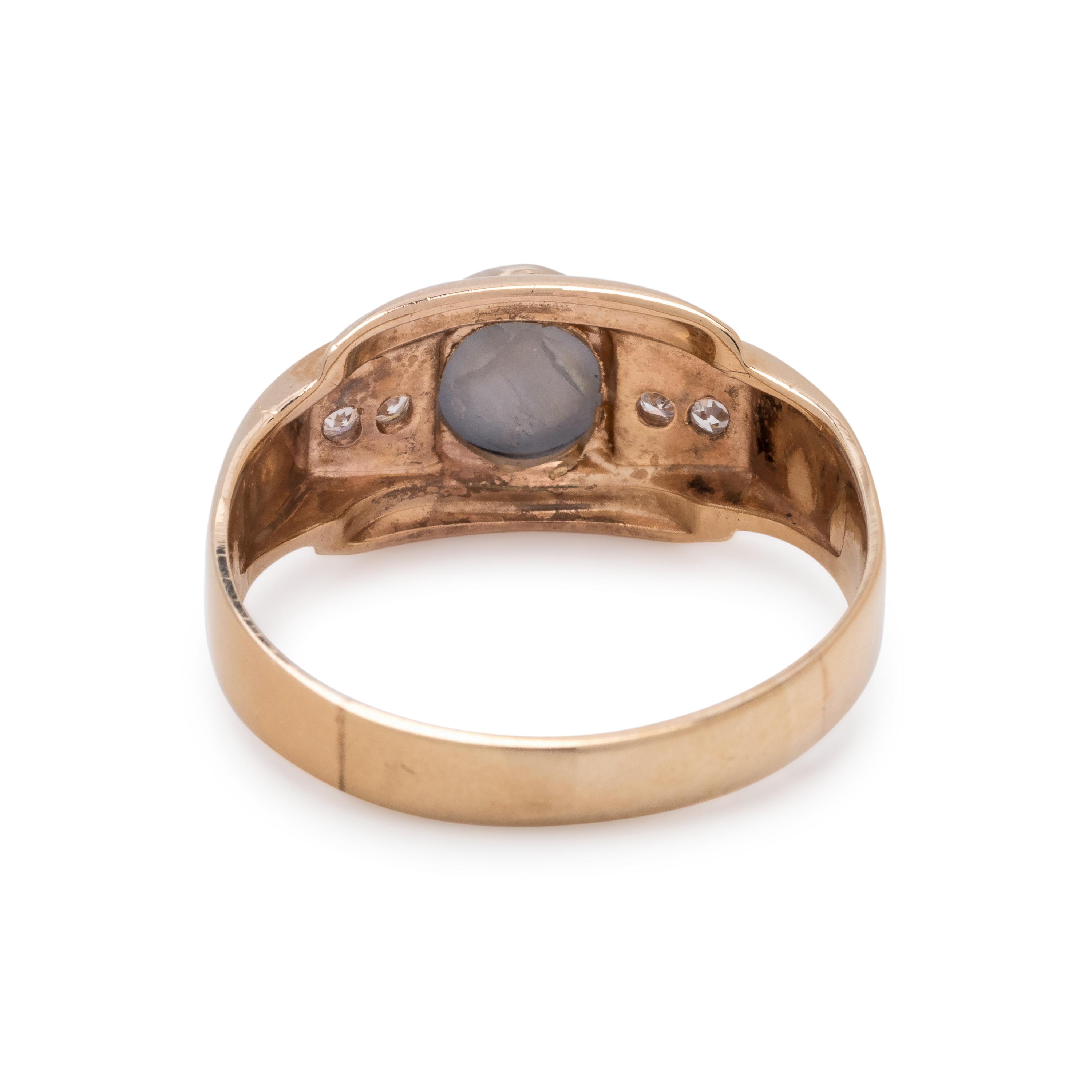 STAR SAPPHIRE AND DIAMOND RING