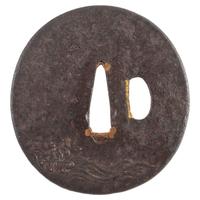 Edo-Period Japanese Tsuba with Zhuge Liang Motif